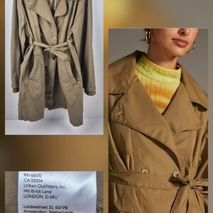 Urban Outfitters Olive Trench Coat